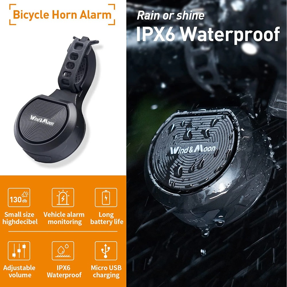 Bell Handlebar Ring - กระดิ่งไฟฟ้าสำหรับจักรยาน/สกู๊ตเตอร์ไฟฟ้า/จักรยานเสือหมอบ/จักรยานเสือภูเขา 80-130 เดซิเบล ป้องกันการโจรกรรม อุปกรณ์เสริมสำหรับจักรยาน ติดตั้งที่แฮนด์