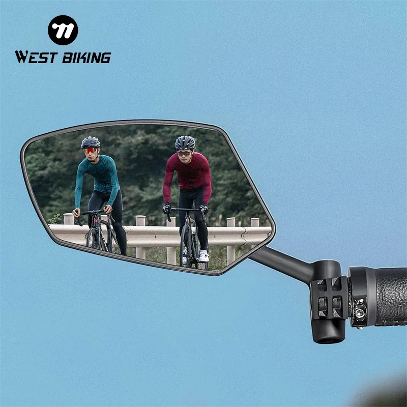 Cycling Zones - กระจกมองหลัง360ด้านปลายแฮนด์จักรยานตะวันตกกระจกมองหลังมุมกว้างกระจกด้านข้างความปลอดภัยของจักรยานความละเอียดสูง