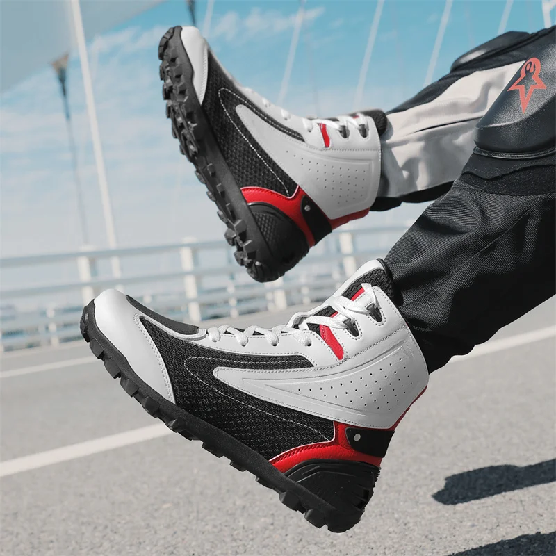 Cycling Shoes For Commute - รองเท้าบูทมอเตอร์ไซค์กันน้ำสำหรับเดินทาง, รองเท้าขี่รถจักรยานยนต์แรลลี่ออฟโรดขี่รถจักรยานยนต์รองเท้าปั่นจักรยานสไตล์ลำลองกลางแจ้ง