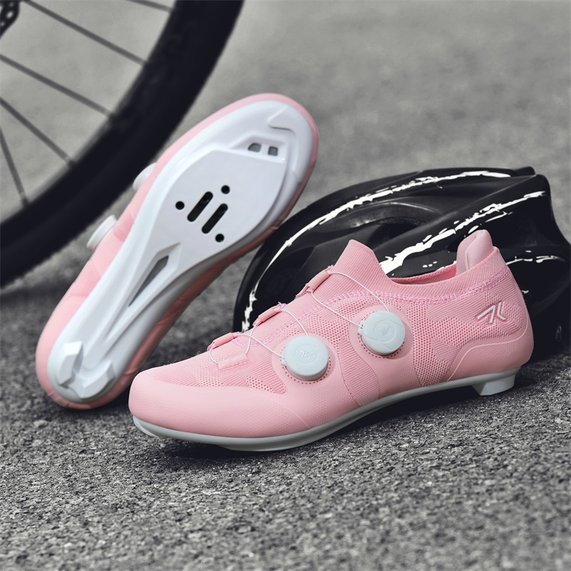 Cycling Commuter Shoes - รองเท้าปั่นจักรยานเสือหมอบ ผู้ชาย ผู้หญิง สีชมพู ระบายอากาศดี แบบมีคลิปล็อคในตัว