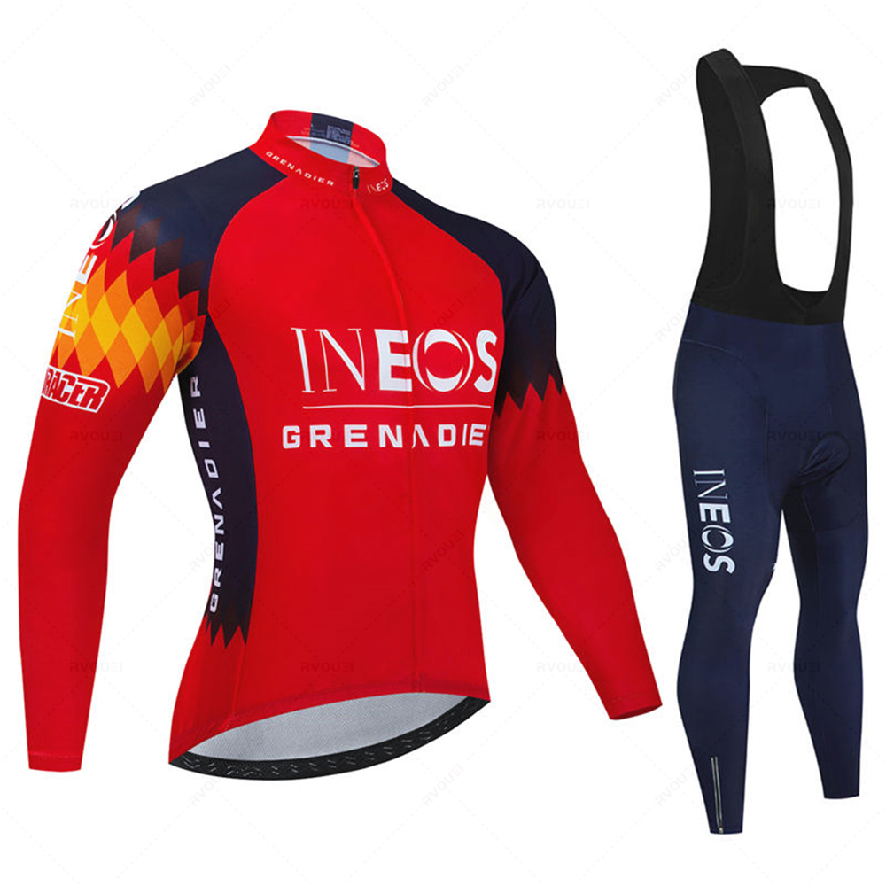 Cycling Commuter Trousers - ชุดเสื้อเจอร์ซีย์ปั่นจักรยานสำหรับผู้ชายทีม Ineos สำหรับฤดูใบไม้ผลิ ฤดูใบไม้ร่วง ชุดปั่นจักรยานเสือภูเขาสำหรับฤดูร้อน แขนยาว