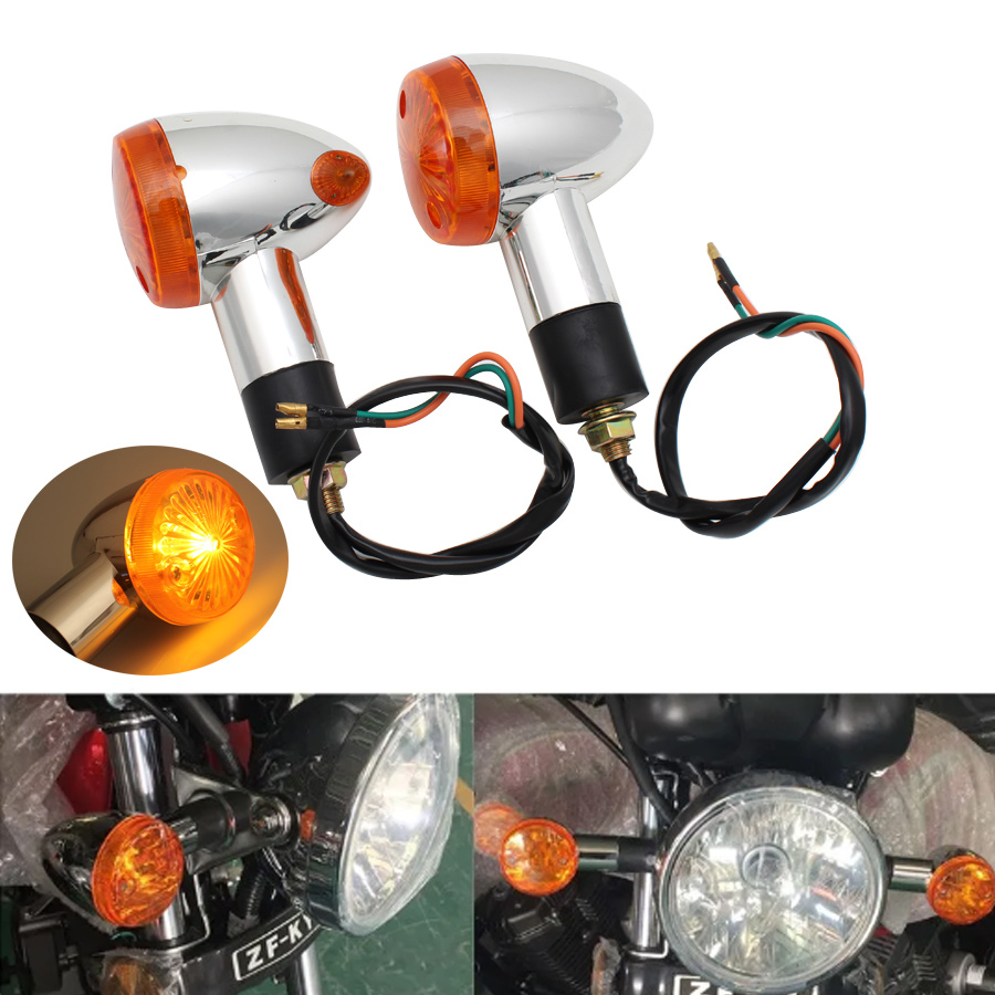 Bike Light Front Rear - ไฟเลี้ยวด้านหน้า10มม. อเนกประสงค์สำหรับรถจักรยานยนต์สำหรับฮอนด้าฮาเลย์คาวาซากิซูซุกิยามาฮ่า