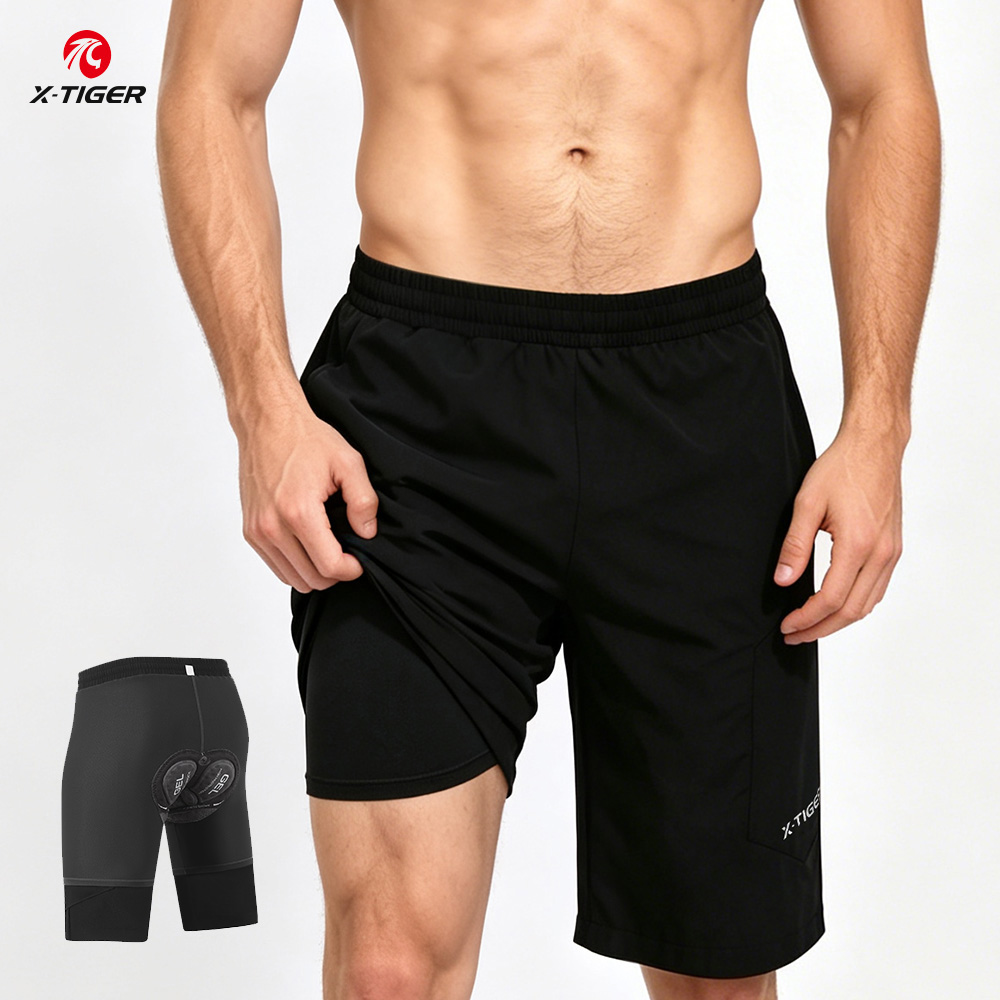 Cycling Shorts For Commute - X-TIGER กางเกงปั่นจักรยาน 2 in 1 แบบสองชั้น