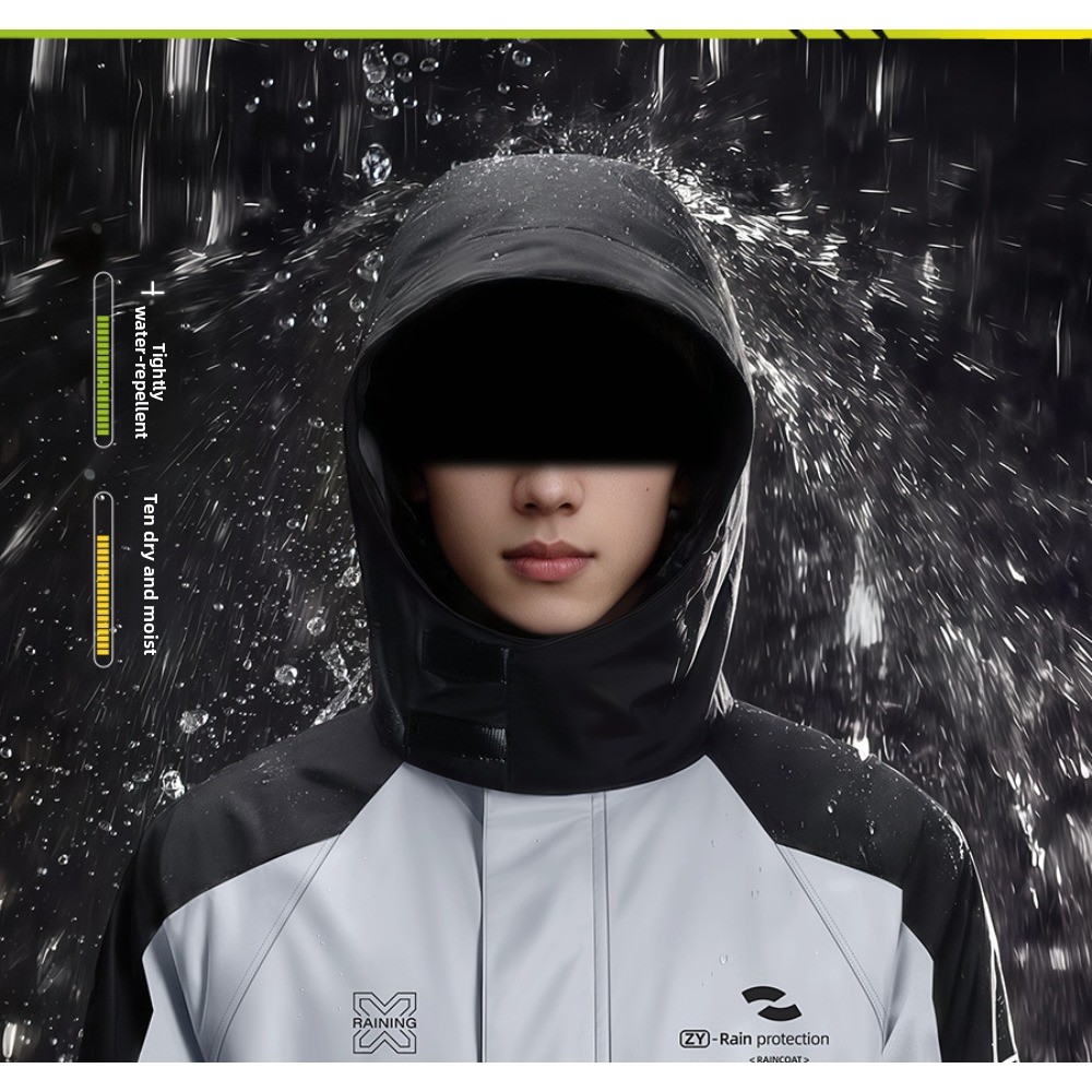 ชุดกันฝนสำหรับมอเตอร์ไซค์แบบสอ - Cycling Rain Jacket Commute บทวิจารณ์และราคา
