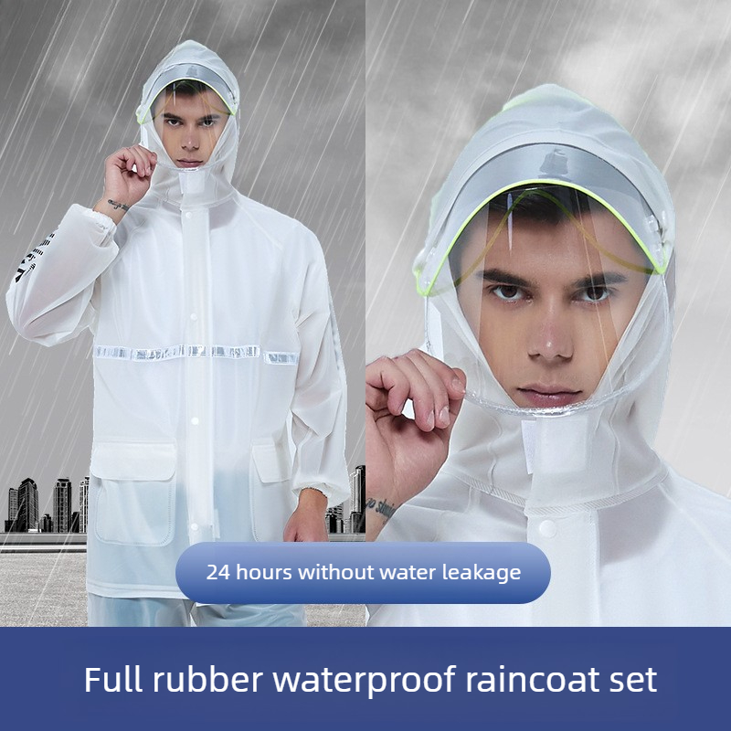 ชุดกันฝนสำหรับมอเตอร์ไซค์แบบสอ - Cycling Rain Jacket Commute บทวิจารณ์และราคา