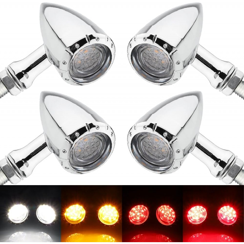 ไฟเลี้ยว LED ทรงกระสุนสำหรับมอ - Bike Light Front Rear บทวิจารณ์และราคา